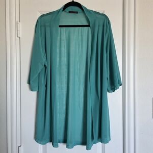 Crazy Train Crossfire Kimono Sheer - One Size Teal Sheer Layering Piece